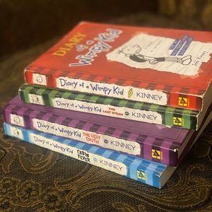 Diary of a Wimpy Kid books #1, 3, 5, 6